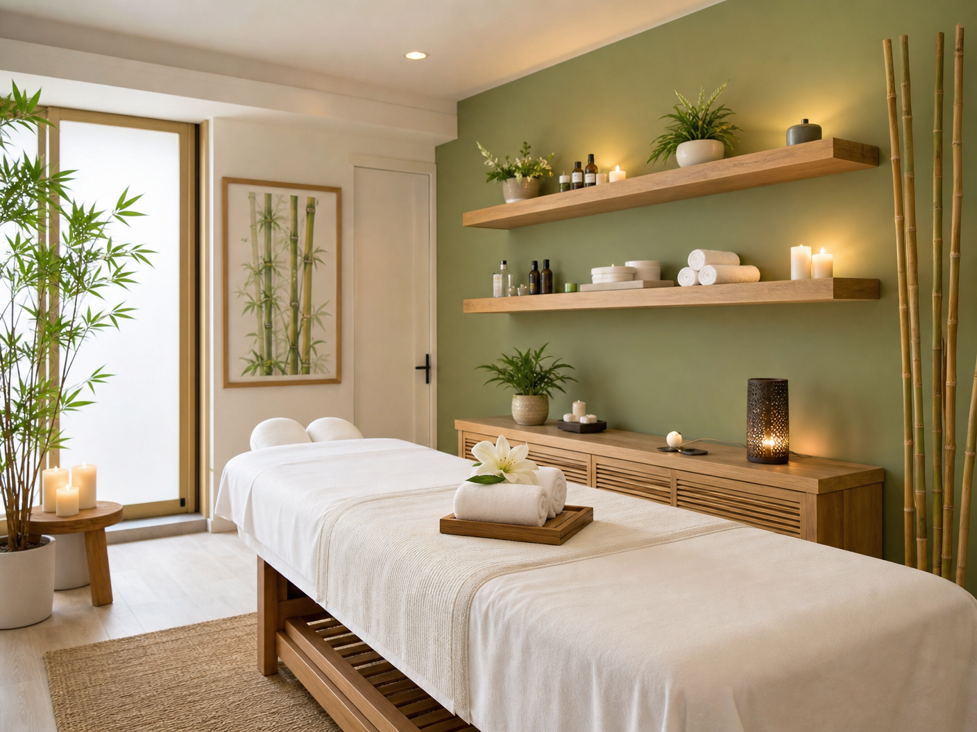 Serene massage room at Massage 5 Spa